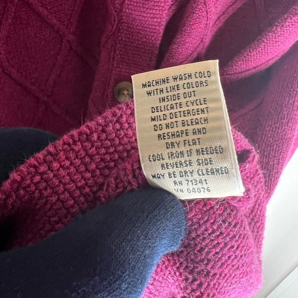 L. L. Bean Women’s Cable Knit Open Front Button Up Cardigan Sweater - Picture 8 of 10